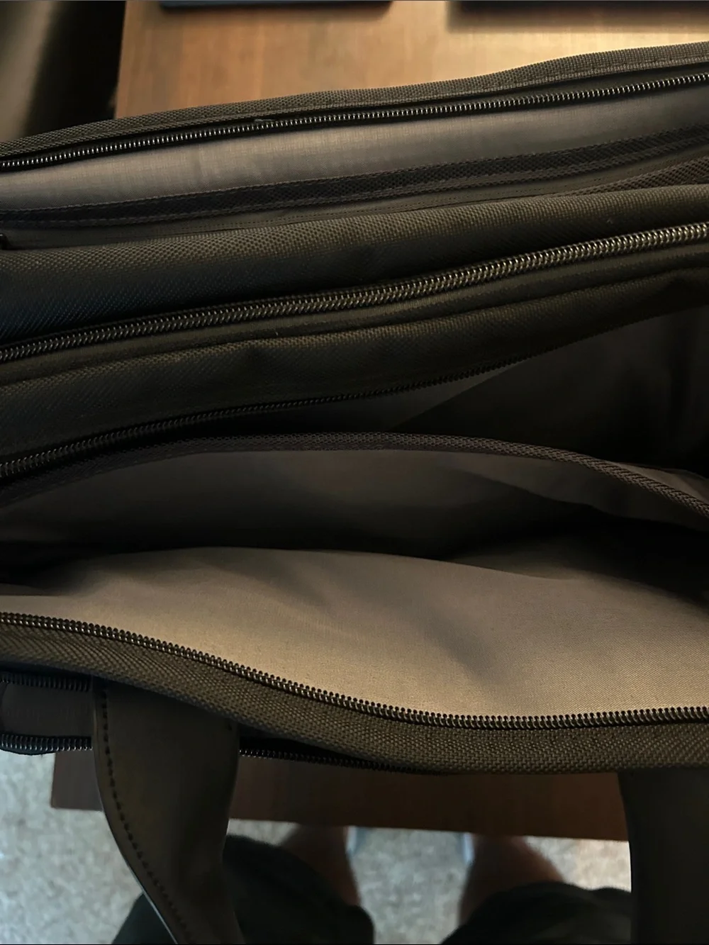 Tumi Black Men's Laptop Briefcase with Front Zip Pockets